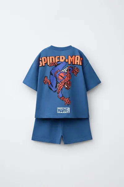 Набор: футболка SPIDER-MAN © MARVEL и шорты-бермуды, Синий — фото 2