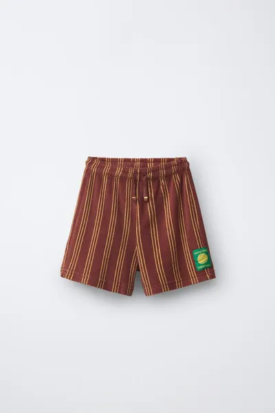 TERRY BERMUDA SHORTS, Коричневый — фото 2