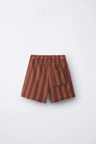 TERRY BERMUDA SHORTS, Коричневый — фото 3