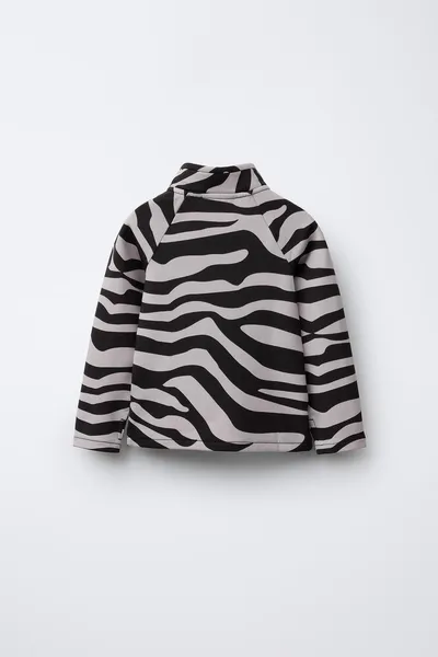 Футболка BREATHABLE ZEBRA PRINT, BLACK / ECRU, дышащая ткань — фото 2