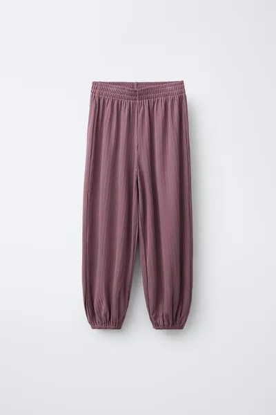 Балетные ребристые брюки-саронг BALLET RIBBED SAROUEL TROUSERS, Фиолетовый — фото 3
