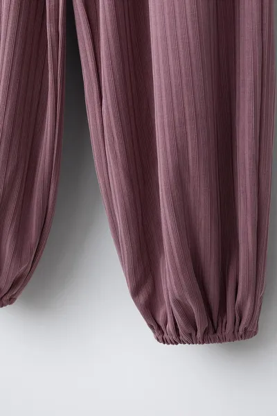 Балетные ребристые брюки-саронг BALLET RIBBED SAROUEL TROUSERS, Фиолетовый — фото 6