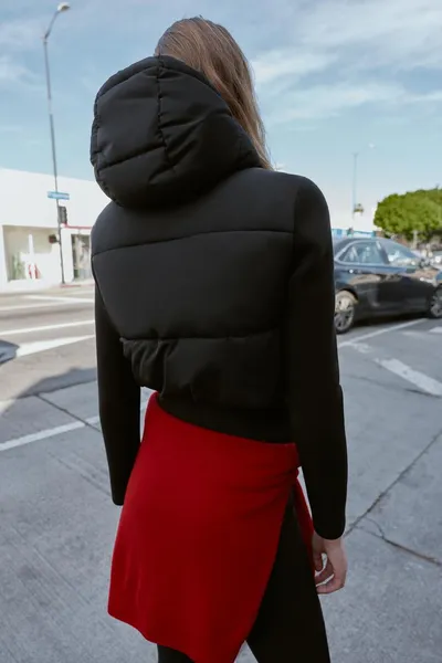 Куртка CONTRAST PUFFER JACKET, Чёрный — фото 4