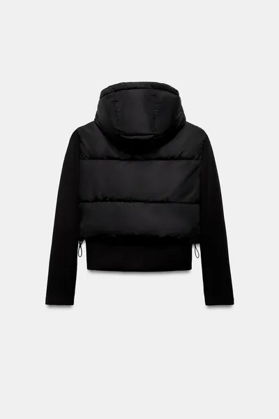 Куртка CONTRAST PUFFER JACKET, Чёрный — фото 7