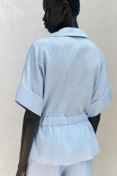Рубашка SAFARI LINEN BLEND, Светло-голубой — фото 4