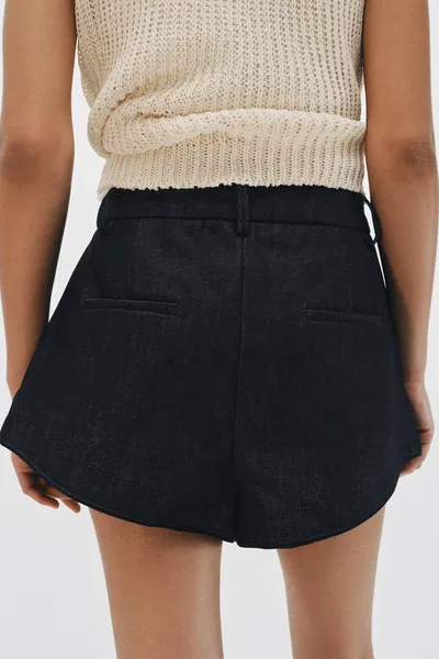 Шорты ZW COLLECTION DARTED DENIM, Синий — фото 2