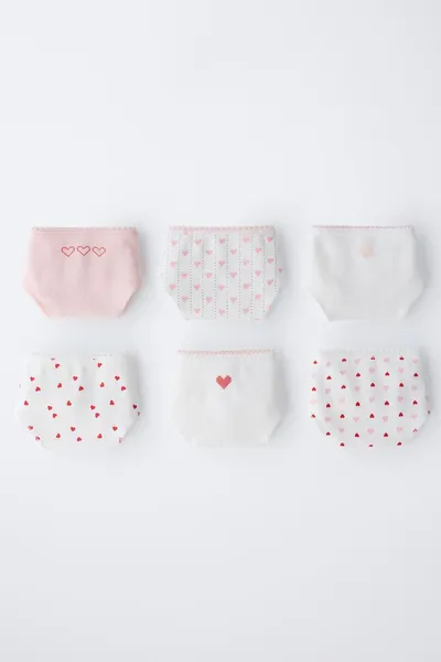 Трусы-брифы SIX-PACK OF HEART для детей 6–14 лет, Экрю — фото 5