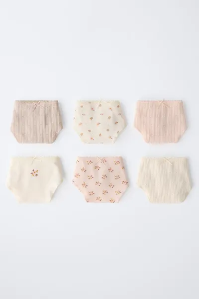 Трусы с цветочным принтом, 6 шт., для детей 6–14 лет / AGES 6-14 / SIX-PACK OF FLORAL BRIEFS, Dusty — фото 5