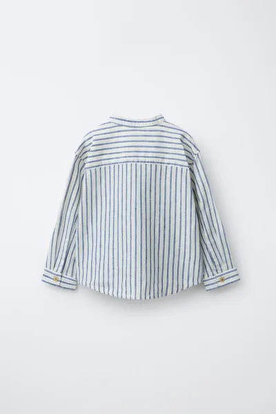 Рубашка из льна и хлопка LINEN AND COTTON, Полоски, 52 % лён, 48 % хлопок — фото 2