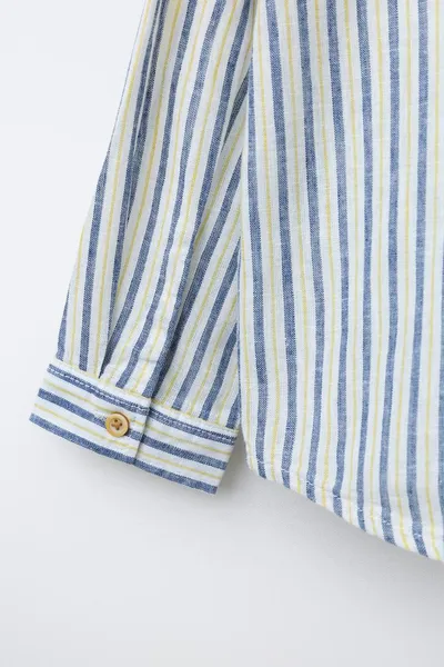 Рубашка из льна и хлопка LINEN AND COTTON, Полоски, 52 % лён, 48 % хлопок — фото 4