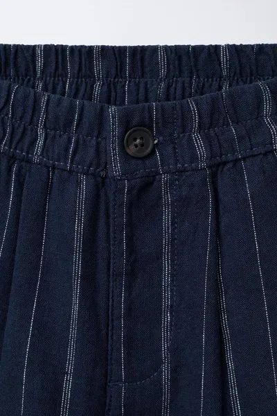 Бермуды COTTON LINEN, Тёмно-синий, 52% лен, 48% хлопок — фото 4