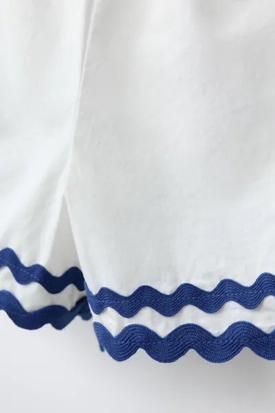 CASA LAWA X KIDS CONTRAST SCALLOPED POPLIN BERMUDA Шорты, Белый — фото 5