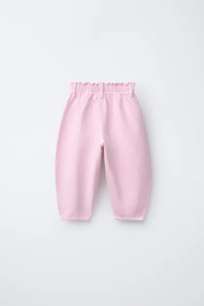 Брюки TWILL BAGGY с карманами в виде сердечек, Розовый — фото 3