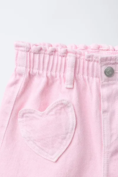 Брюки TWILL BAGGY с карманами в виде сердечек, Розовый — фото 4