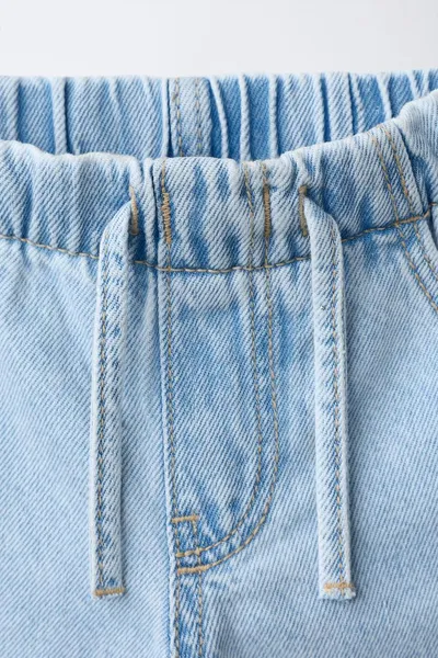 Джинсы с рваным эффектом и широкими штанинами RIPPED WIDE-LEG, Светло-голубой — фото 4