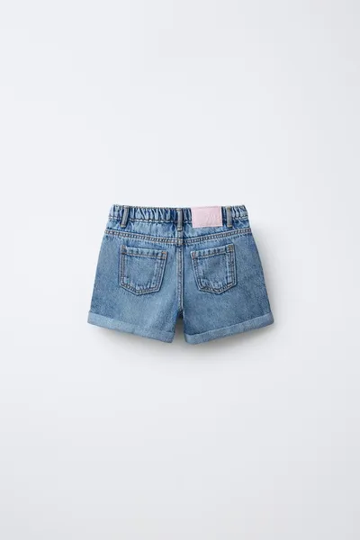 MOM FIT DENIM BERMUDA SHORTS, Mid-blue — фото 3