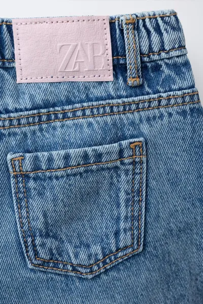MOM FIT DENIM BERMUDA SHORTS, Mid-blue — фото 5