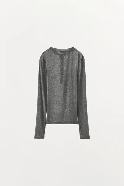 Футболка Henley из лиоцелла, Серый — фото 5