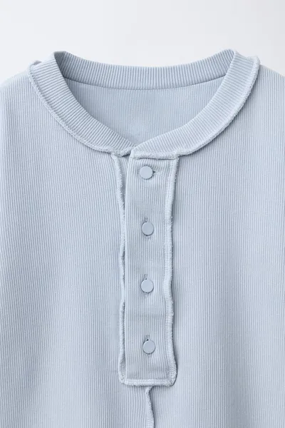 Футболка OVERLOCK BUTTON, Светло-голубой — фото 4