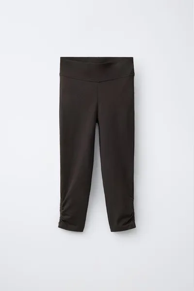 Легинсы капри с рюшами RUFFLED CAPRI LEGGINGS, Коричневый — фото 2