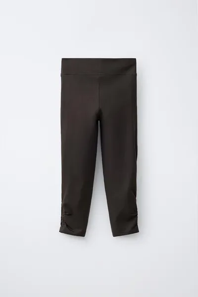Легинсы капри с рюшами RUFFLED CAPRI LEGGINGS, Коричневый — фото 3