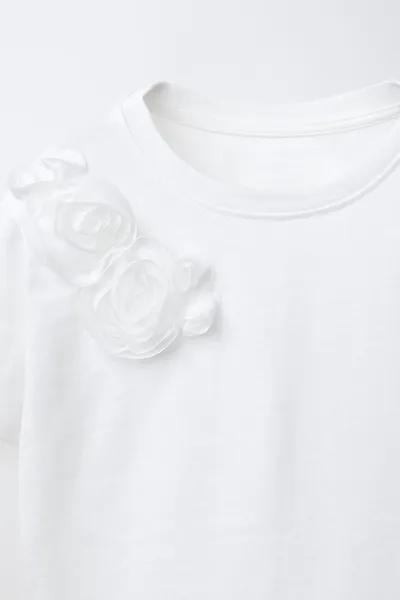 Рубашка ORGANZA FLORAL, Белый, хлопок — фото 3