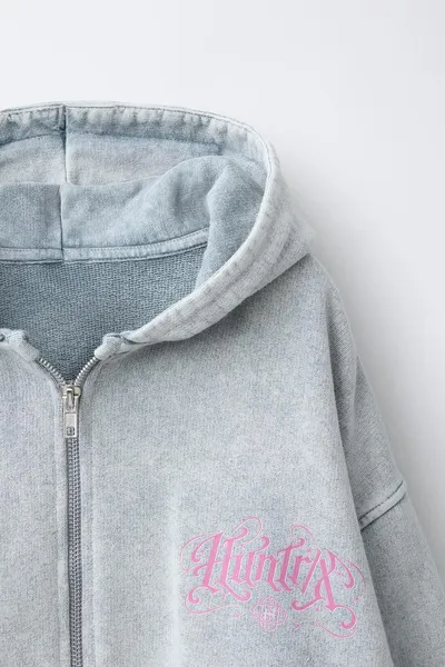 Худи FADED ZIP-UP от NETFLIX, Mid-GREY — фото 5
