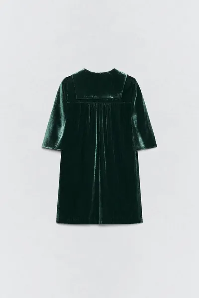 Платье VELVET с отстёгивающимся шарфом, Бутылка, бархат — фото 5