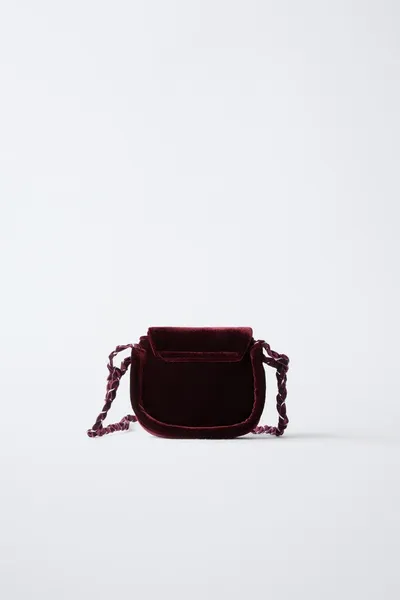 Сумка кроссбоди VELVET BOW, BURGUNDY RED — фото 5