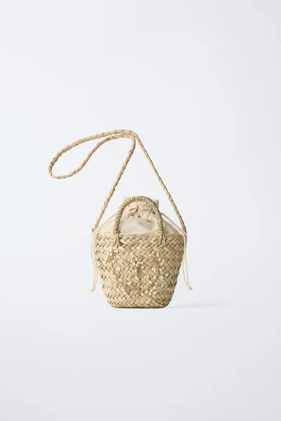 Цветочная сумка через плечо FLORAL CROSSBODY BAG, SAND BROWN — фото 2