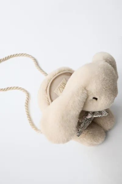 Сумка BUNNY CROSSBODY, SAND BROWN, искусственный мех — фото 4