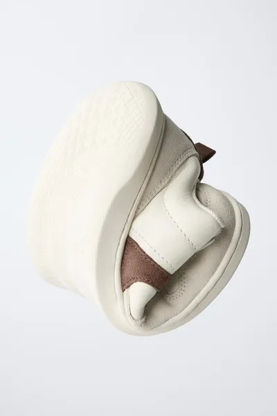 BAREFOOT кожаные кроссовки, ECRU WHITE, кожа — фото 3