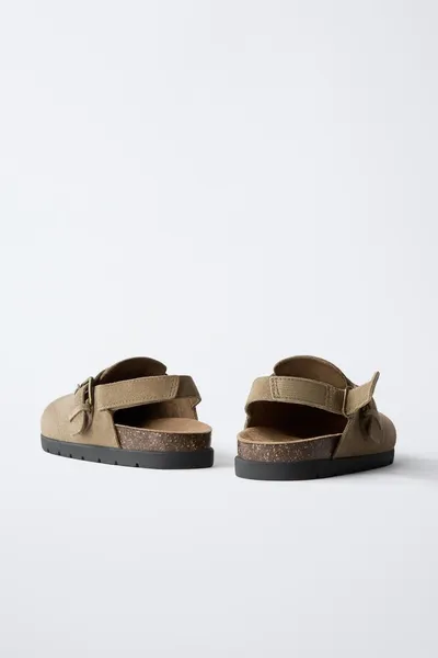 STORIESZ — SPLIT SUEDE CLOGS, SAND BROWN, натуральная коровья кожа, спилковая замша — фото 7