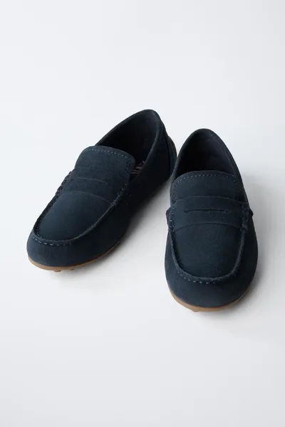 Лоферы SPLIT SUEDE, Тёмно-синий — фото 3