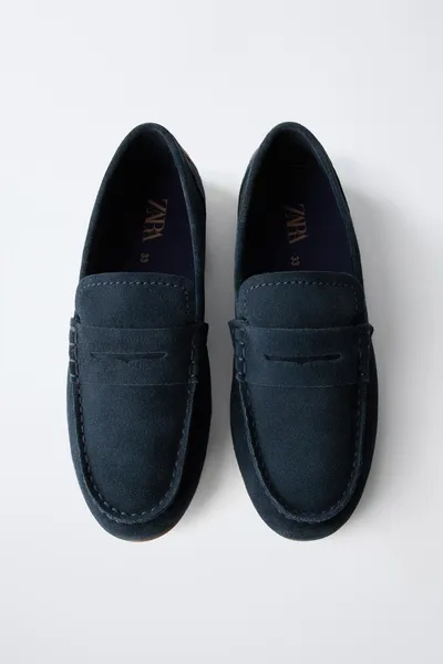 Лоферы SPLIT SUEDE, Тёмно-синий — фото 4