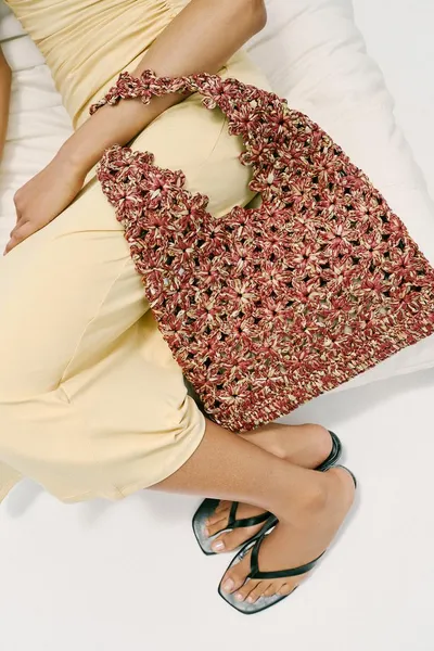 Сумка RAFFIA BUCKET BAG, Розовый, рафия — фото 2