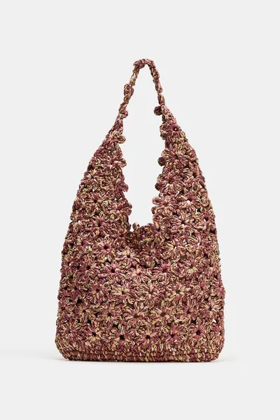 Сумка RAFFIA BUCKET BAG, Розовый, рафия — фото 3
