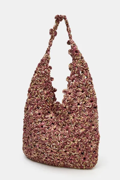 Сумка RAFFIA BUCKET BAG, Розовый, рафия — фото 4