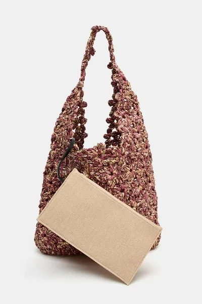 Сумка RAFFIA BUCKET BAG, Розовый, рафия — фото 5