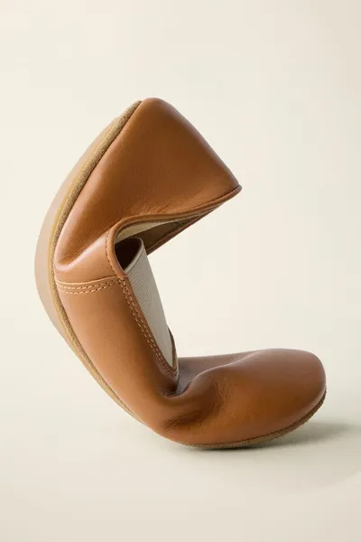 Балетки из кожи от Caramel London x Zara, Коричневый, кожа — фото 4