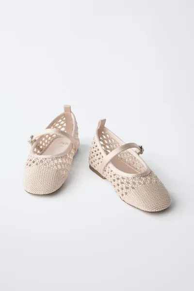 Балетки с эффектом вязания CROCHET EFFECT, Розовый — фото 3