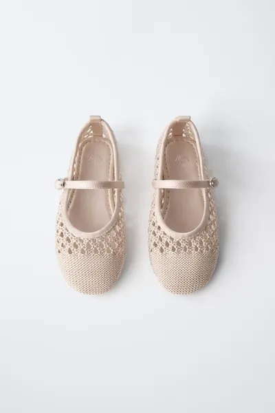 Балетки с эффектом вязания CROCHET EFFECT, Розовый — фото 4