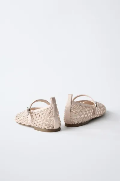 Балетки с эффектом вязания CROCHET EFFECT, Розовый — фото 5