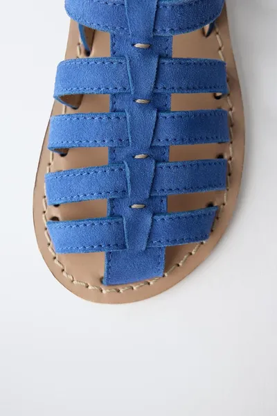Сандалии LEATHER CAGE, Синий, кожа — фото 7