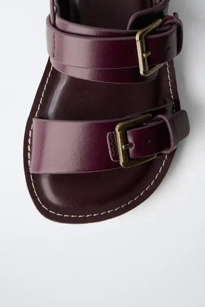 Кожаные сандалии, Aubergine, натуральная кожа — фото 6