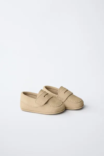 Лоферы из кожи, SAND BROWN, замша коровьей кожи, кожа коровы — фото 2