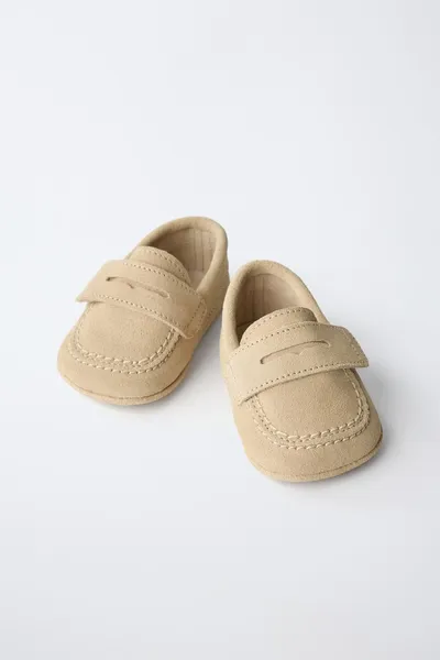 Лоферы из кожи, SAND BROWN, замша коровьей кожи, кожа коровы — фото 3