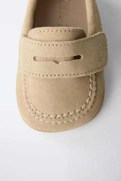 Лоферы из кожи, SAND BROWN, замша коровьей кожи, кожа коровы — фото 6