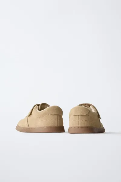 Кожаные кроссовки, SAND BROWN, натуральная кожа, замшевая отделка, резиновая подошва — фото 5