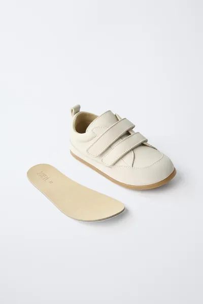 BAREFOOT кожаные кроссовки, SAND BROWN, кожа — фото 4